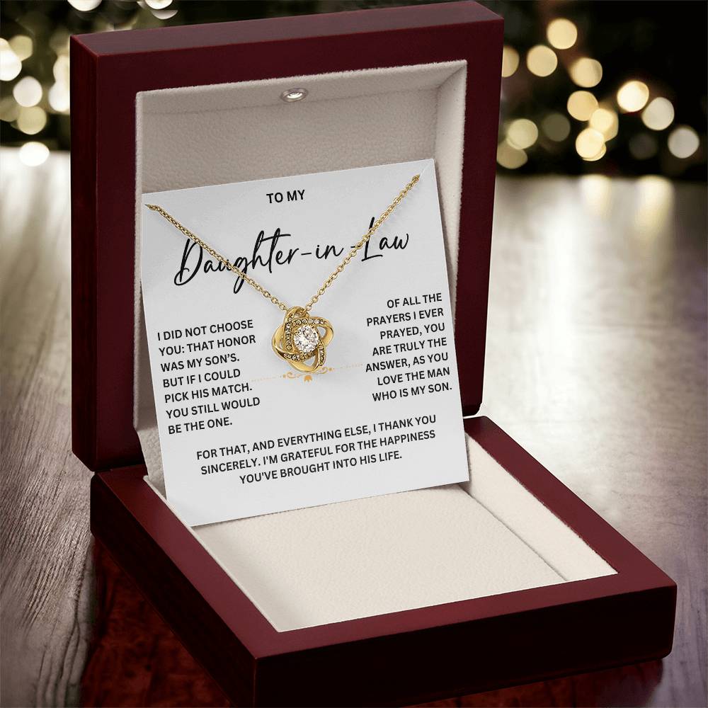 To my Daughter-in-Law Love Knot Necklace - 02