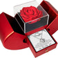 To my Daughter / From Dad Love Knot Necklace with Rotating Rose Box