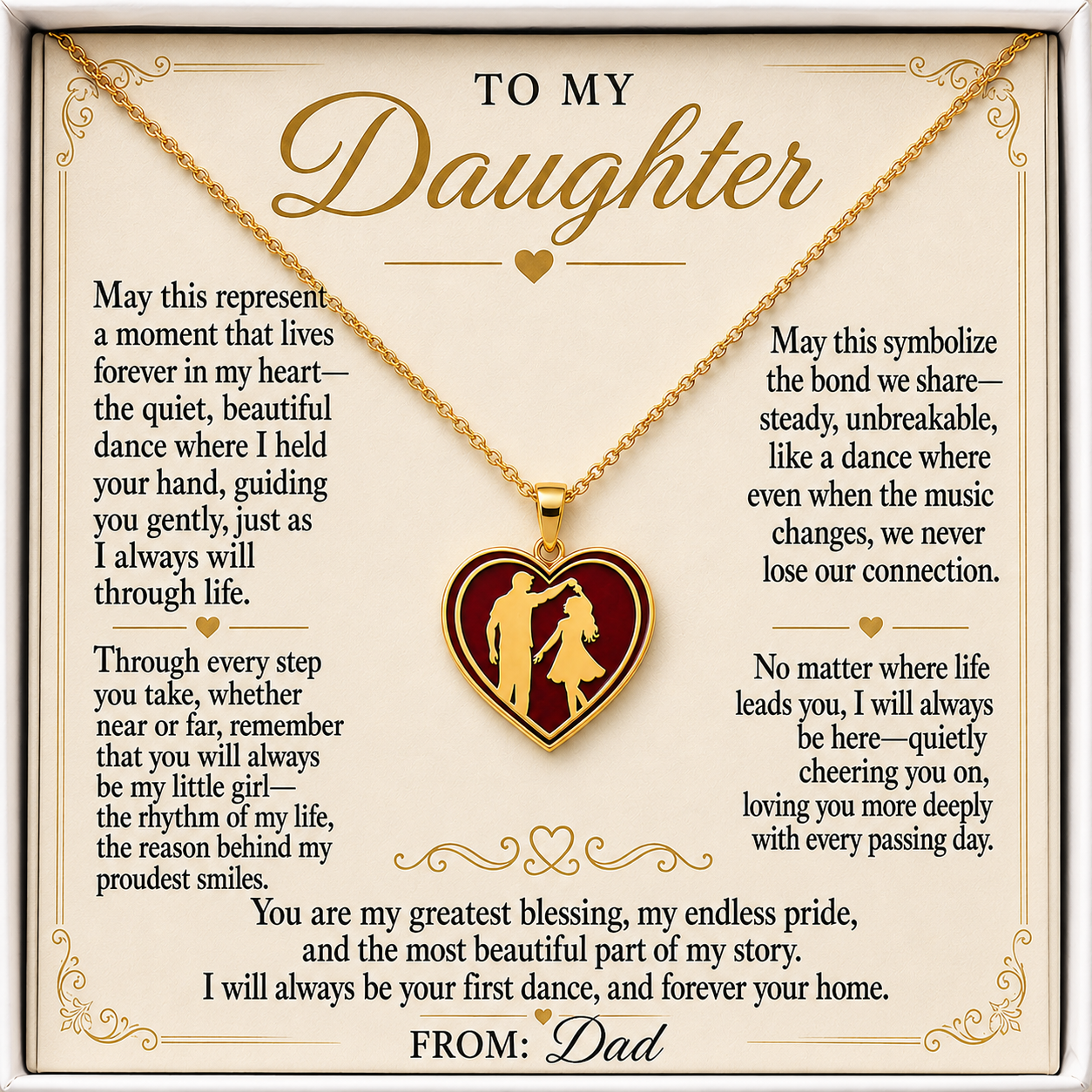 To My daughter - Love Dad Eternal Dance Necklace - FDTD001