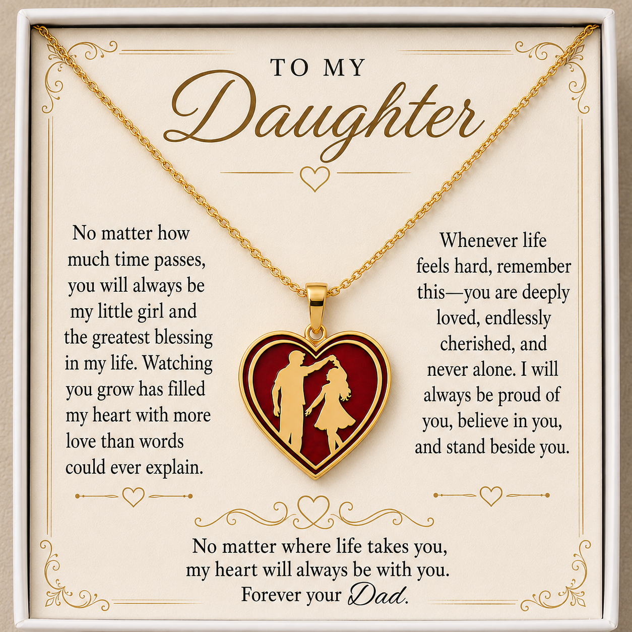 To My Daughter - Love Dad - Golden Bond Necklace FDTD002