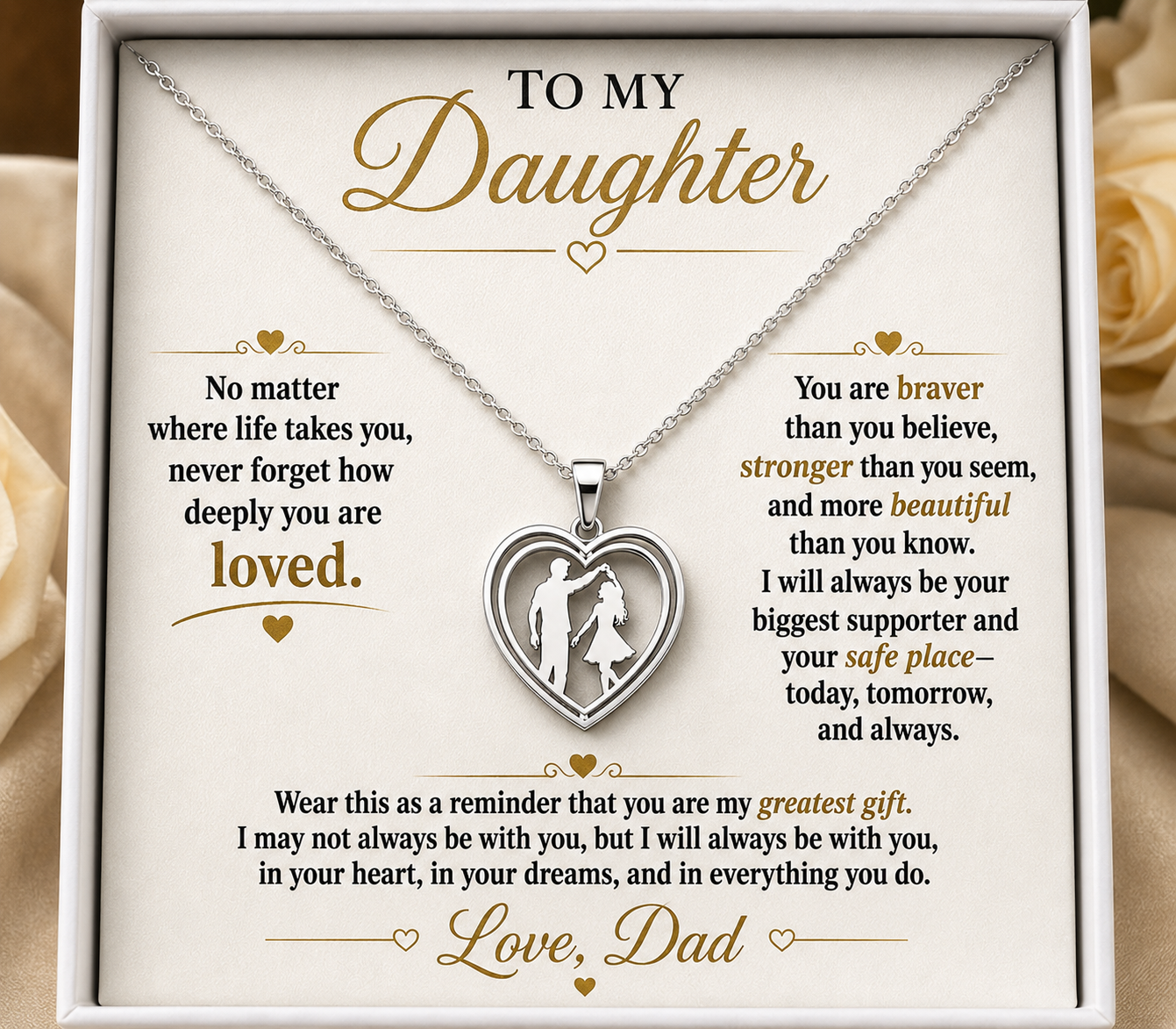 To My Daughter - Love Dad - Necklace Gift Set - FDTD003