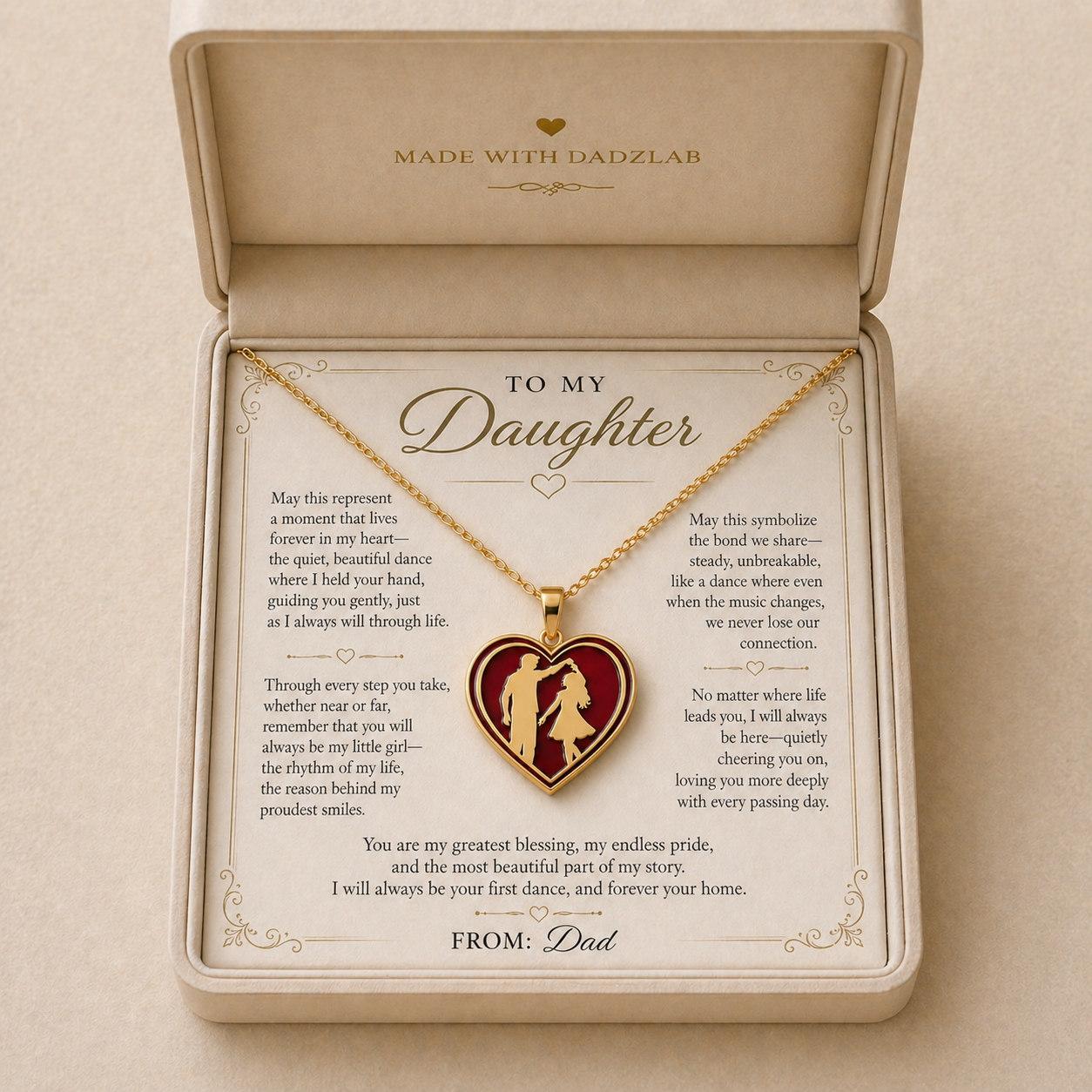 To My daughter - Love Dad Eternal Dance Necklace - FDTD001