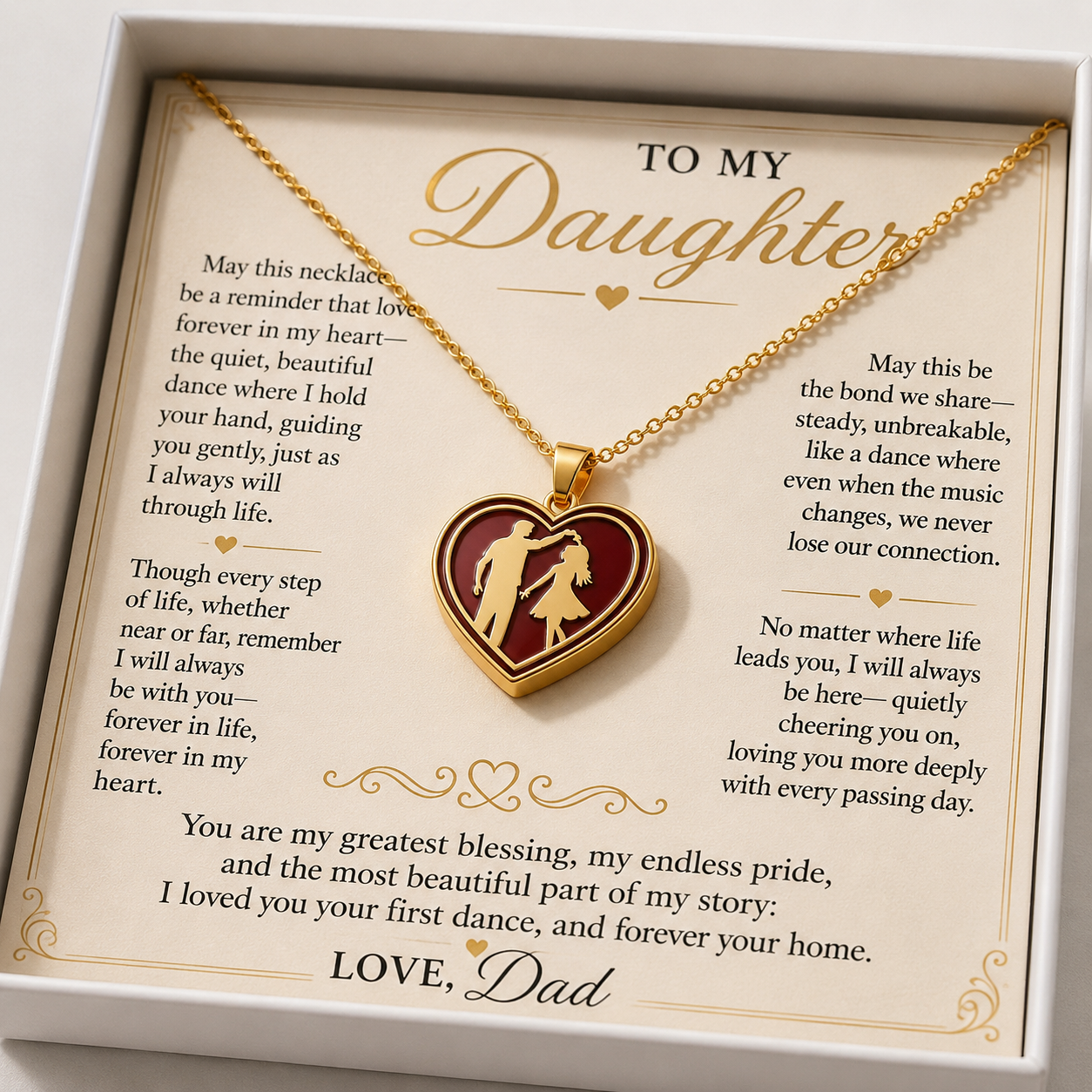 To My daughter - Love Dad Eternal Dance Necklace - FDTD001