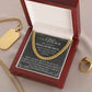Never Steal, Lie, or Cheat Necklace For Boyfriend/Husband