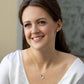 Forever love necklace with Free zirconia earring, gift box, and velvet pouch