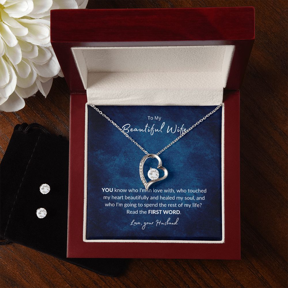 To my Beautiful Wife - Heart Necklace